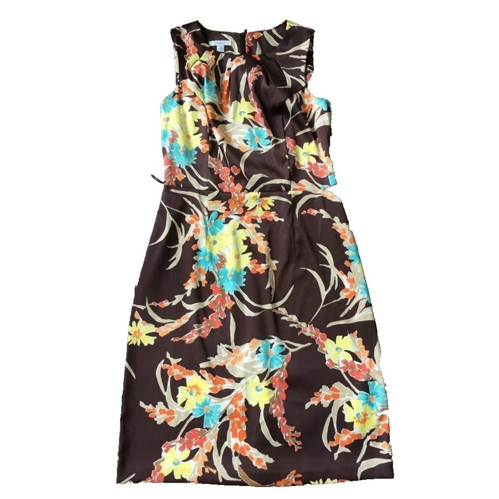 Dress Barn Sheath Womens 8 M Y2K Floral Pencil Straight Sleeveless Office Preppy